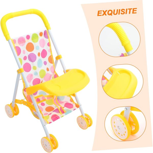 Spielzeug-Kinderwagen für Mini-Puppen mit Oxford-Stoff und Eisenstruktur, 45 x 30 cm
