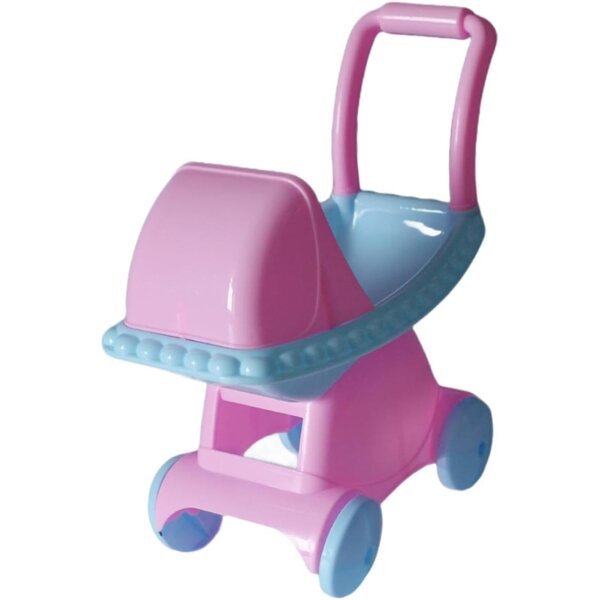 Qianly Spielzeug-Kinderwagen für Miniaturpuppen in sicherem und realistischem PP-Blau