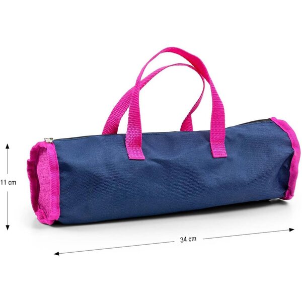 Elsa Milly Mally Puppenset mit Kinderbett, 3-in-1-Hochstuhl und marineblauer Zubehörtasche