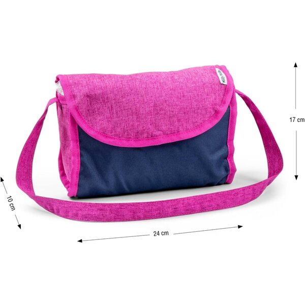Elsa Milly Mally Puppenset mit Kinderbett, 3-in-1-Hochstuhl und marineblauer Zubehörtasche