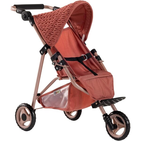 Howa Ziegelroter Grace Puppenwagen mit verstellbarem Griff und Sicherheitsgurt