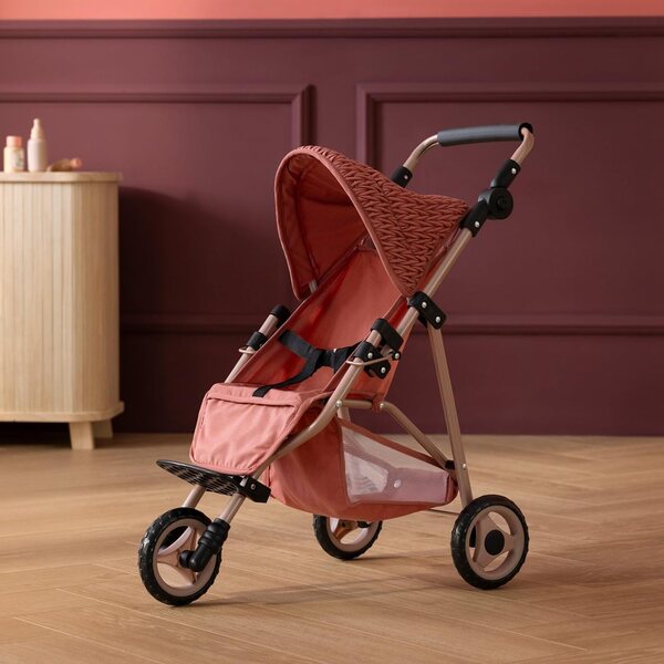 Howa Ziegelroter Grace Puppenwagen mit verstellbarem Griff und Sicherheitsgurt