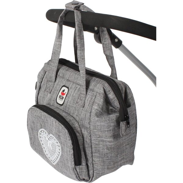 Bayer Chic 2000 Borsa fasciatoio per bambole jeans grigio con scomparti capienti