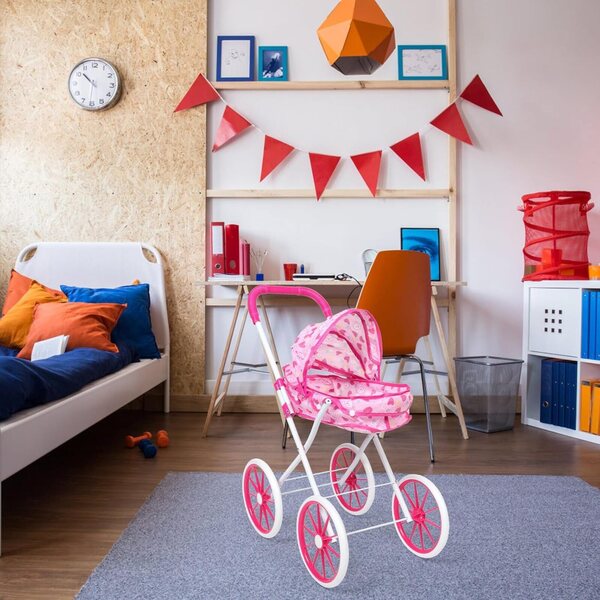 Puppenwagen mit großen Rädern und Zubehör – realistisches Spielzeug für Mädchen