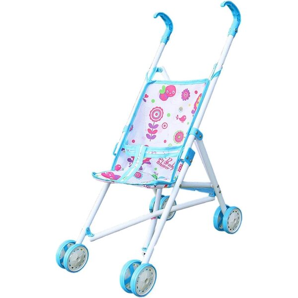 Sharplace Zusammenklappbarer Puppenwagen, blau, langlebiges Lernspielzeug
