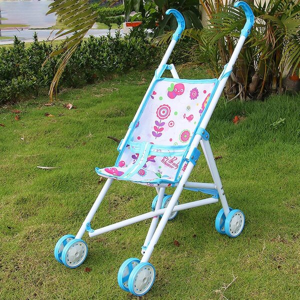 Sharplace Zusammenklappbarer Puppenwagen, blau, langlebiges Lernspielzeug