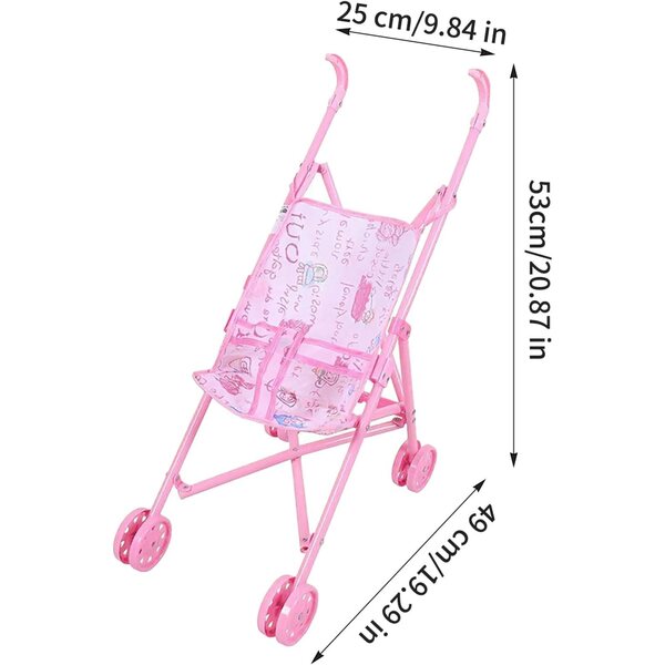 Tuxuseo Zusammenklappbarer Puppenwagen, realistisches Rollenspielspielzeug