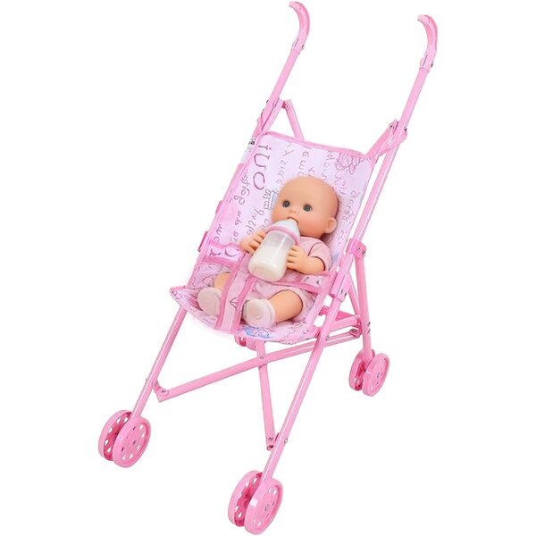 Tuxuseo Zusammenklappbarer Puppenwagen, realistisches Rollenspielspielzeug