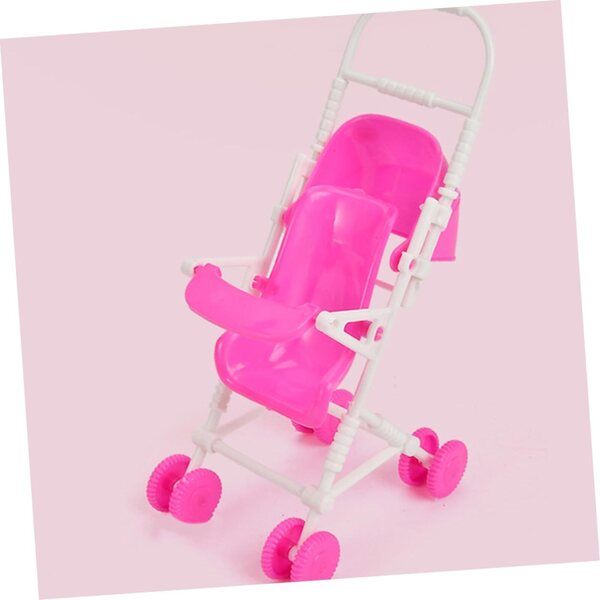 Spielzeug-Kinderwagen für Puppen, 3 Stück, rosa, heller Kunststoff, einfach zu bedienen