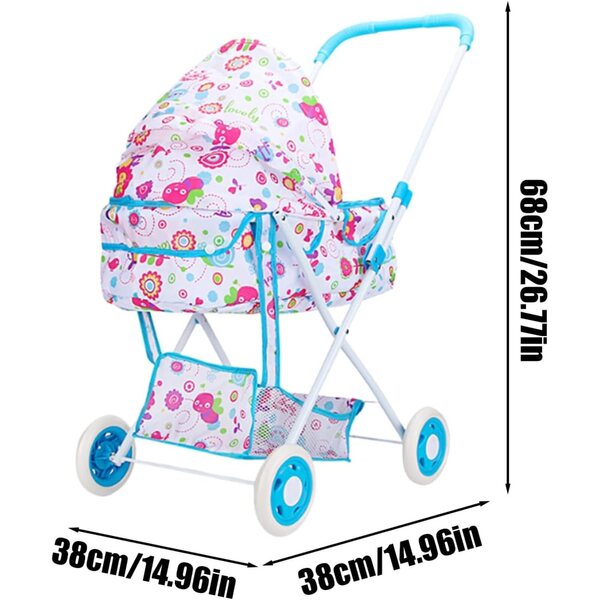 Rosa oder blauer Puppenwagen – realistisch, geräumig und robust für Kinder
