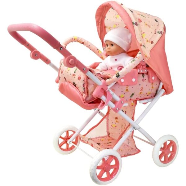 Peterkin Luxus-Kinderwagen für Puppen bis 45,7 cm – Rollenspiel für Kinder ab 3 Jahren