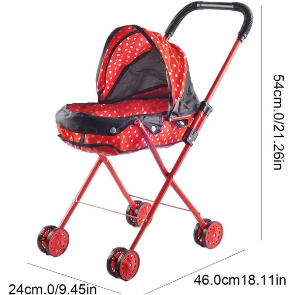 PRIMUZ Puppenwagen-Set mit Wiege, Hochstuhl und anderem Zubehör
