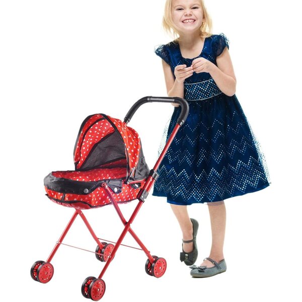 PRIMUZ Puppenwagen-Set mit Wiege, Hochstuhl und anderem Zubehör