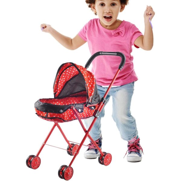 PRIMUZ Puppenwagen-Set mit Wiege, Hochstuhl und anderem Zubehör