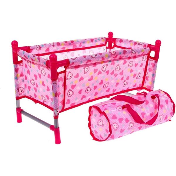 BSD Babypuppen-Zubehörset mit Wiege, Hochstuhl, Kinderwagen und Kindertaschen