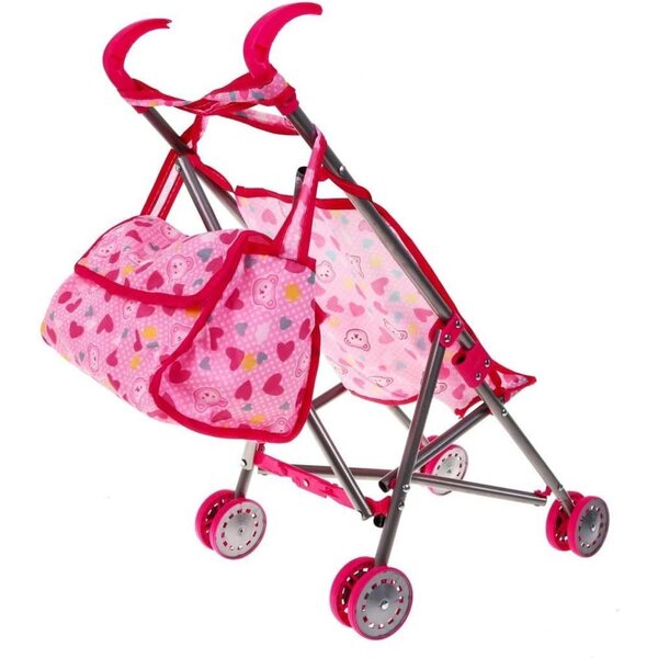 BSD Babypuppen-Zubehörset mit Wiege, Hochstuhl, Kinderwagen und Kindertaschen