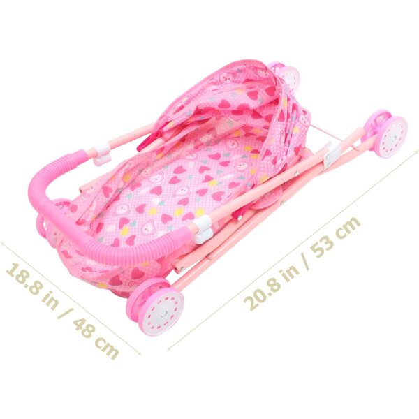 SOPOTUTU Rosa Puppenwagen, stilvoll und einfach aufzubauen – 20,83 x 18,86 x 10,61 Zoll