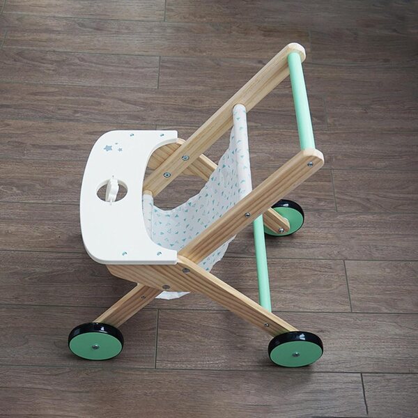 RNXRZANK Puppenwagen aus Holz, Lernspielzeug und stabiler Gehwagen