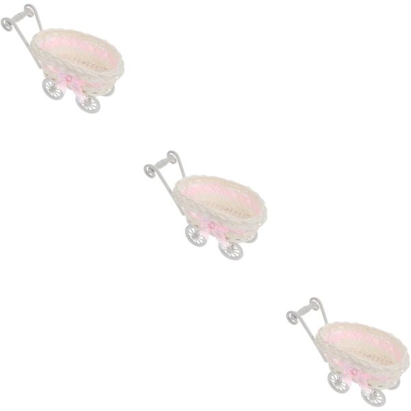 BESTonZON 3pz Cestini Caramelle in PP Imitazione Rattan per Matrimoni e Decorazioni