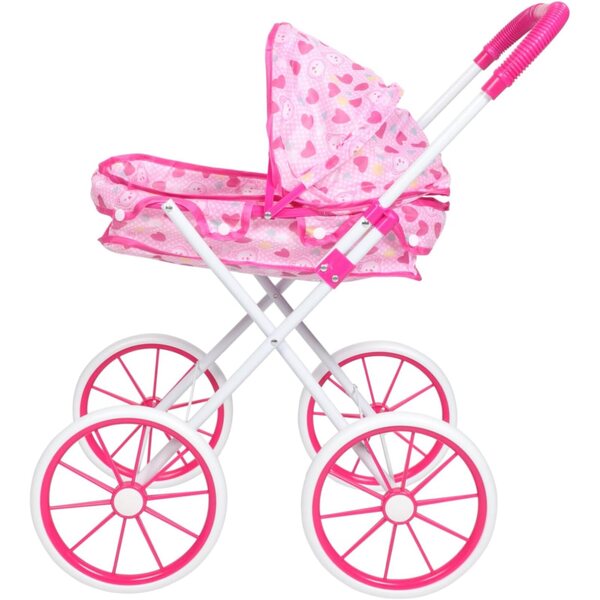 TOYANDONA Rosa Puppenwagen mit realistischem Verdeck und Zubehör im Lieferumfang enthalten