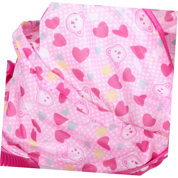 TOYANDONA Rosa Puppenwagen mit realistischem Verdeck und Zubehör im Lieferumfang enthalten