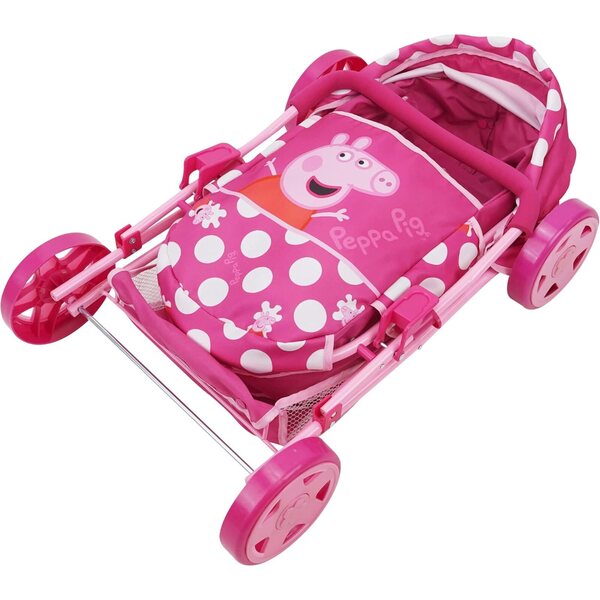 Peppa Pig Baby Classic: 7-teiliges Kinderwagenset mit Babynahrungszubehör für Puppen bis 61 cm