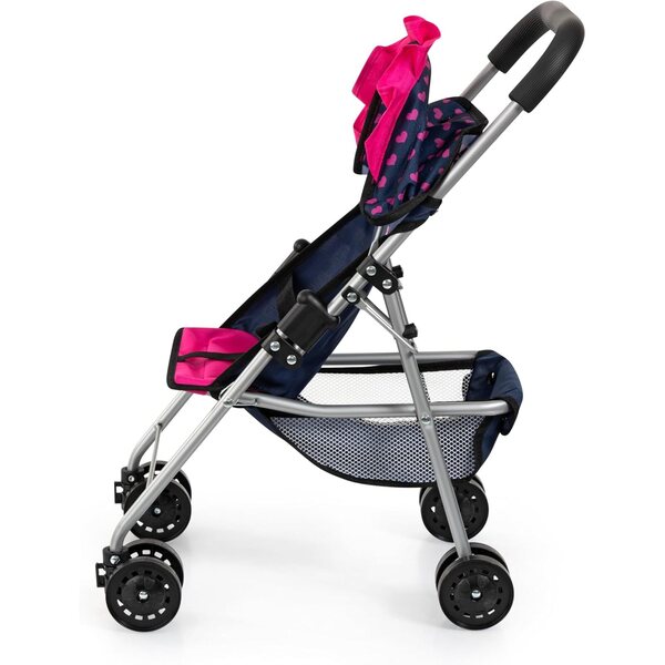 Passeggino per bambole Bayer Design pieghevole con doppie ruote e cintura di sicurezza