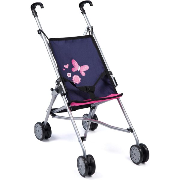 Passeggino per bambole pieghevole Bayer Design con cintura e doppie ruote lisce