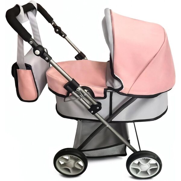 Zero Pam Puppenwagen mit Klapprahmen, Verdeck und verstellbarem Griff