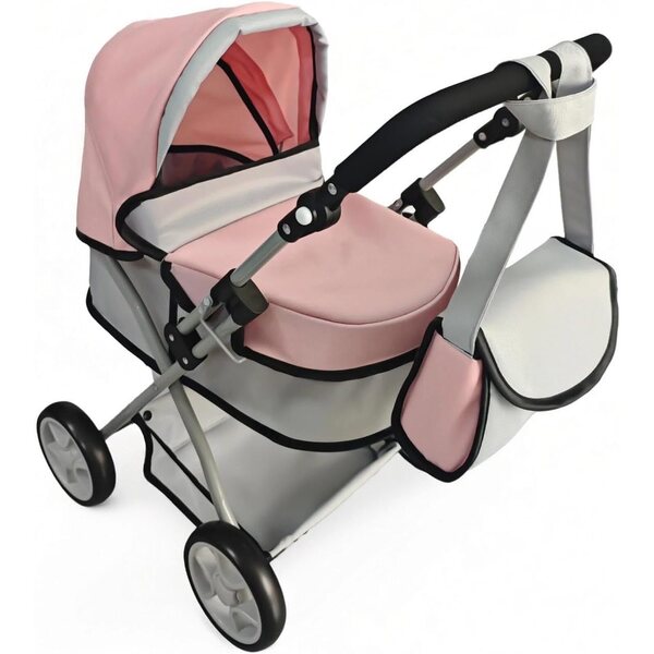 Zero Pam Puppenwagen mit Klapprahmen, Verdeck und verstellbarem Griff