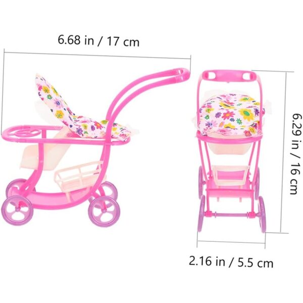 BESPORTBLE Rosa Puppenwagen, kompakte und leichte realistische Miniatur
