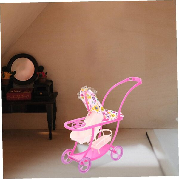 BESPORTBLE Rosa Puppenwagen, kompakte und leichte realistische Miniatur