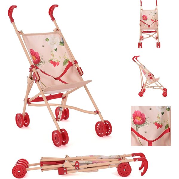 Roma RHS Umbrella Flora Kinderwagen für Puppen bis 42 cm – ökologischer Recyclingstoff
