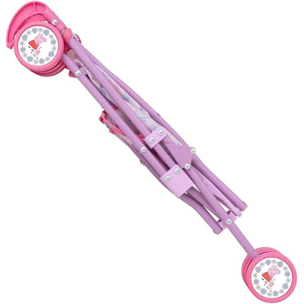 Rosa-weißer, faltbarer Peppa Pig-Spielzeugkinderwagen für Puppen ab 3 Jahren