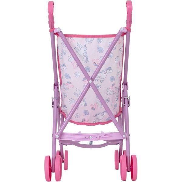 Rosa-weißer, faltbarer Peppa Pig-Spielzeugkinderwagen für Puppen ab 3 Jahren