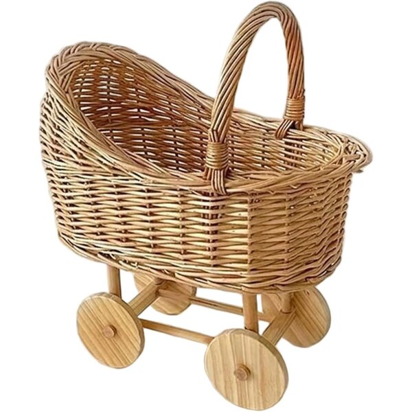 Carrozzina in Vimini Stile Vintage per Baby Shower e Decorazioni Casa