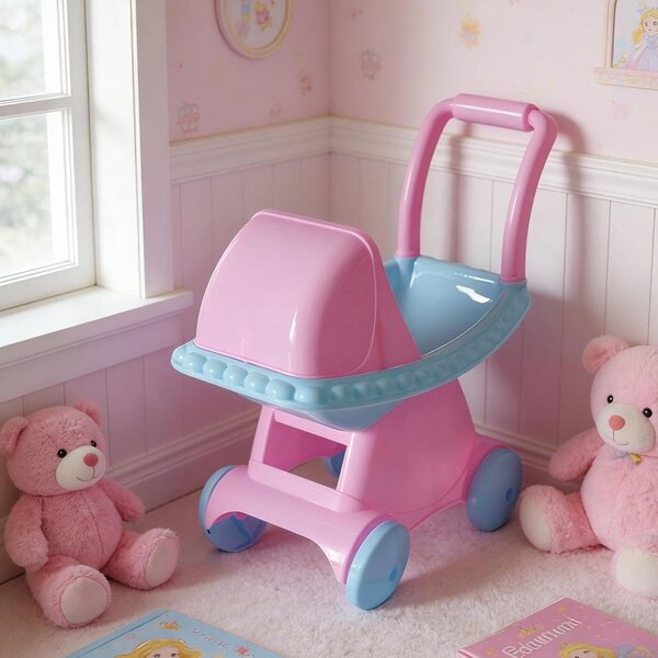Blauer Spielzeug-Kinderwagen für TTETTZ-Puppen – realistisches und sicheres Zubehör