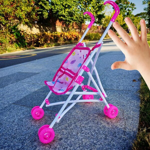 blloocod Zusammenklappbarer Puppenwagen aus PVC und Stoff, 20 x 32 x 40 cm