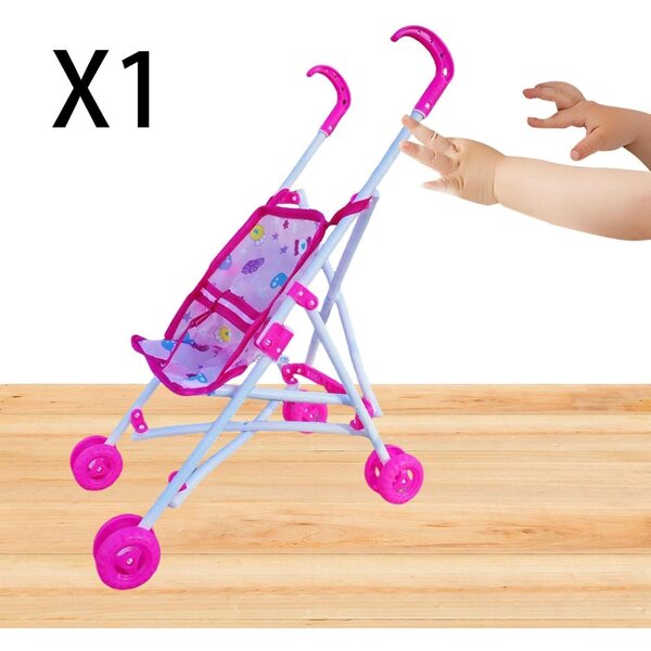 blloocod Zusammenklappbarer Puppenwagen aus PVC und Stoff, 20 x 32 x 40 cm