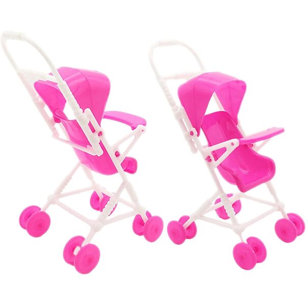 HEMOTON Robuster und detaillierter Puppenwagen aus Kunststoff – 2-teiliges Set