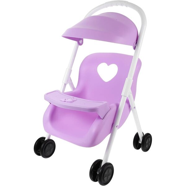 HEMOTON Lila Puppenwagen aus Kunststoff, dekoratives Accessoire für Puppenhäuser