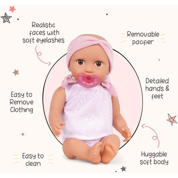LullaBaby Doppel-Kinderwagen-Set für Puppen mit Zubehör und faltbarem Verdeck