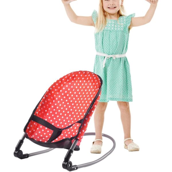 PRIMUZ Puppenwagen-Set mit Wiege, Hochstuhl und Tablett, Lernspiel