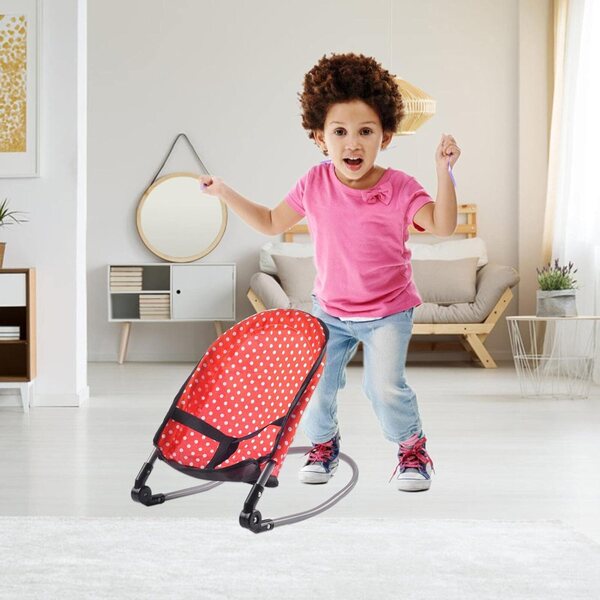 PRIMUZ Puppenwagen-Set mit Wiege, Hochstuhl und Tablett, Lernspiel