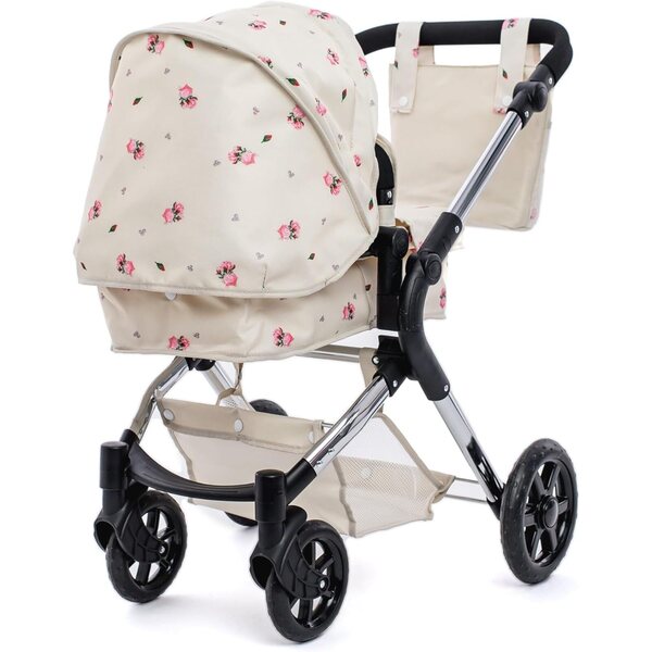 Einzelner verstellbarer Kinderwagen für Darcie-Puppen mit 2-in-1-Sitz in Cremefarbe