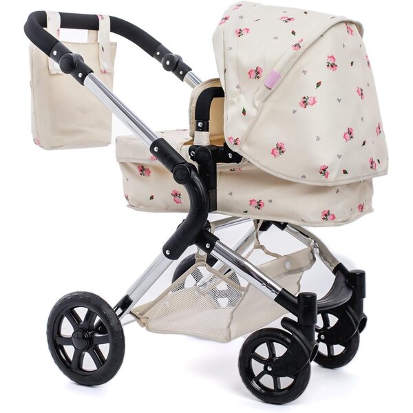 Einzelner verstellbarer Kinderwagen für Darcie-Puppen mit 2-in-1-Sitz in Cremefarbe