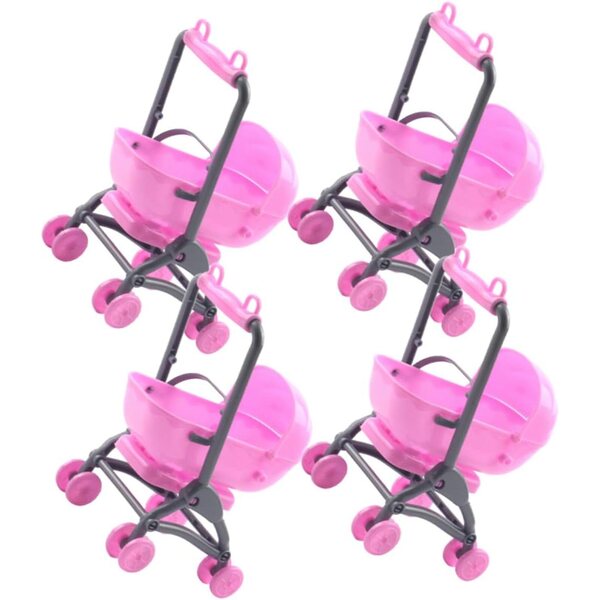 BESPORTBLE Set mit 4 rosa Accessoires für Mädchen-Kinderwagen, sichere und realistische Rollenspiele