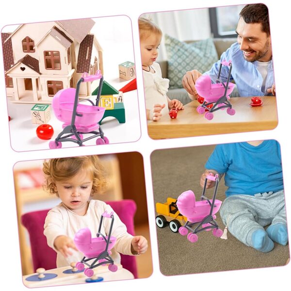 BESPORTBLE Set mit 4 rosa Accessoires für Mädchen-Kinderwagen, sichere und realistische Rollenspiele