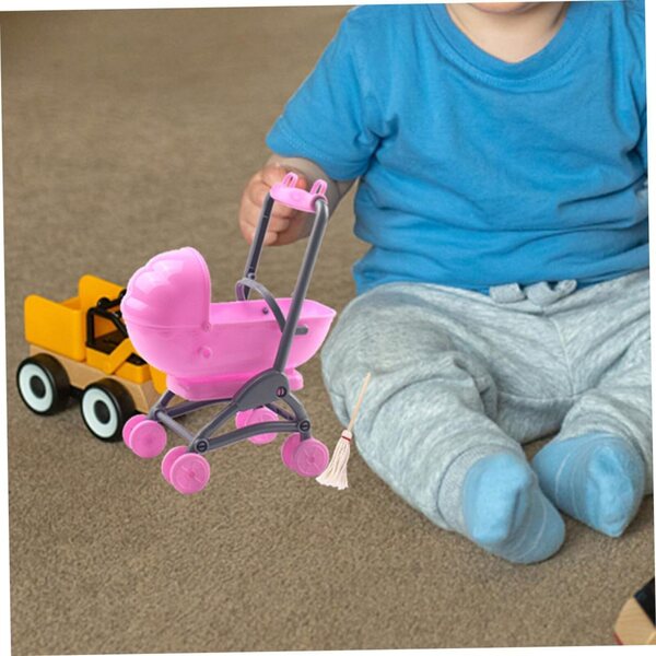 BESPORTBLE Set mit 4 rosa Accessoires für Mädchen-Kinderwagen, sichere und realistische Rollenspiele