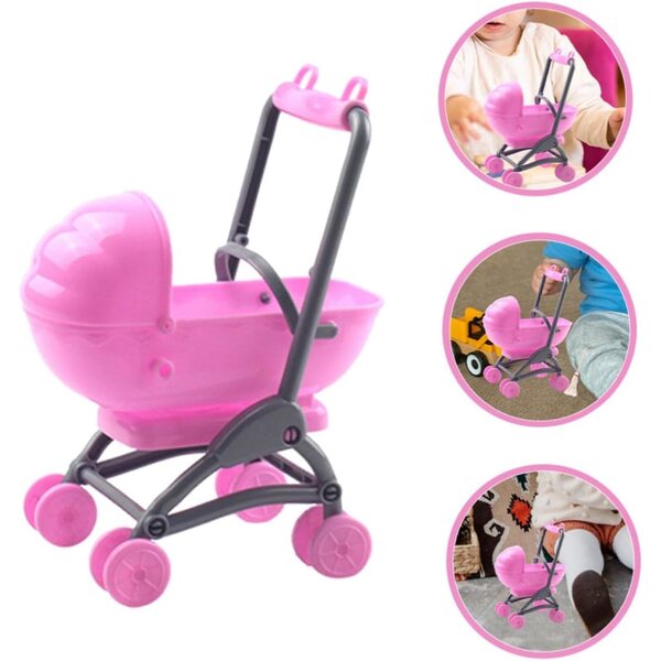 BESPORTBLE Set mit 4 rosa Accessoires für Mädchen-Kinderwagen, sichere und realistische Rollenspiele